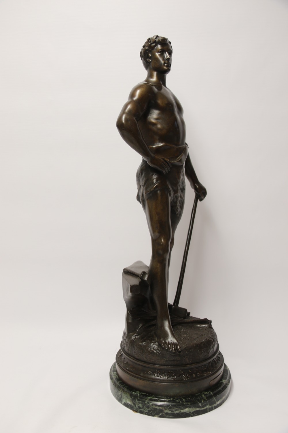 A Fine Large Spelter Study of a Blacksmith by C.H Perron View VI