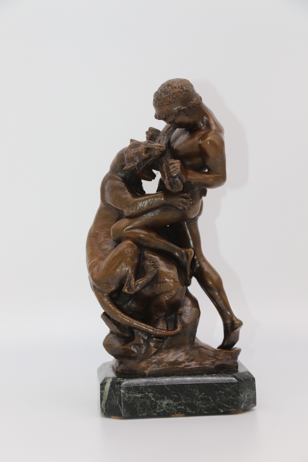 A fine late 19th century classical bronze study of a man fighting a tiger
By Edouard Drouot
 View III