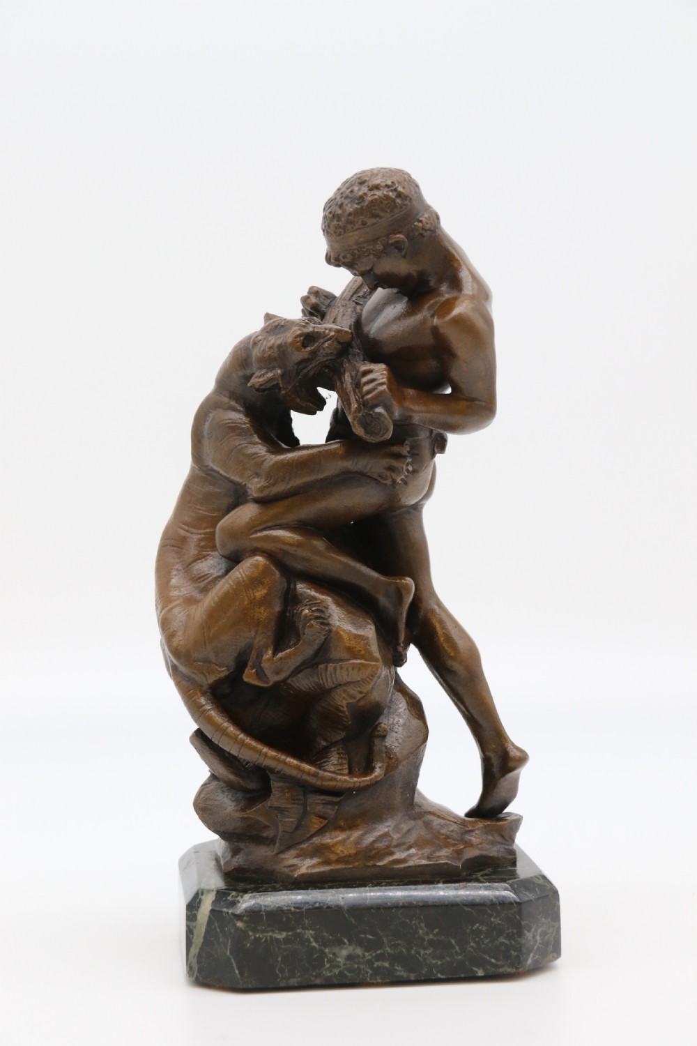 A fine late 19th century classical bronze study of a man fighting a tiger
By Edouard Drouot
 View XII