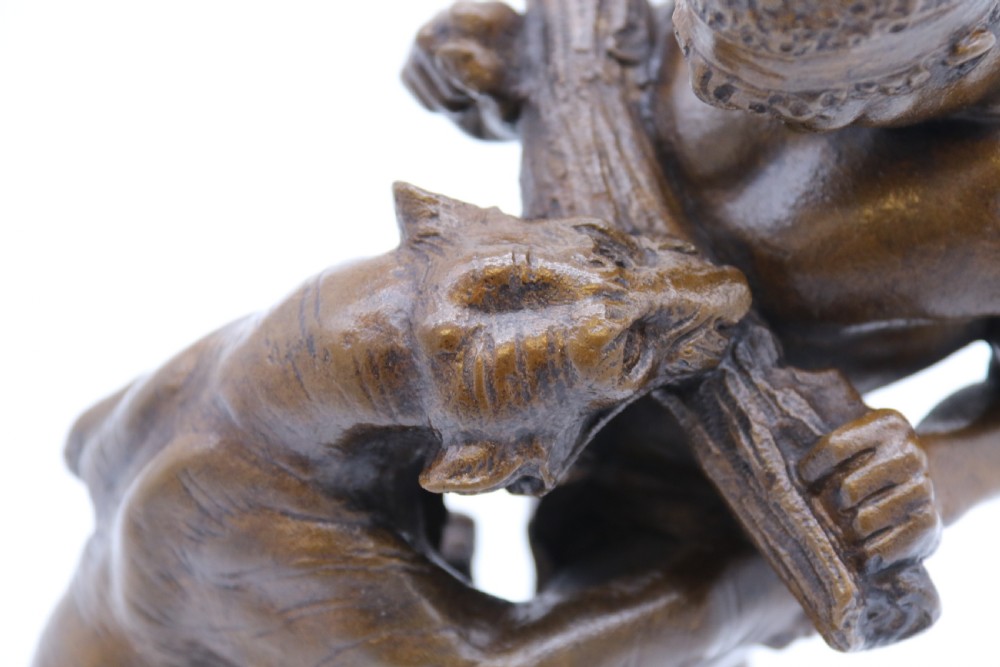 A fine late 19th century classical bronze study of a man fighting a tiger
By Edouard Drouot
 View XV