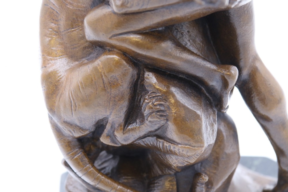 A fine late 19th century classical bronze study of a man fighting a tiger
By Edouard Drouot
 View XX