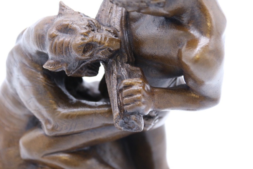 A fine late 19th century classical bronze study of a man fighting a tiger
By Edouard Drouot
 View XXI