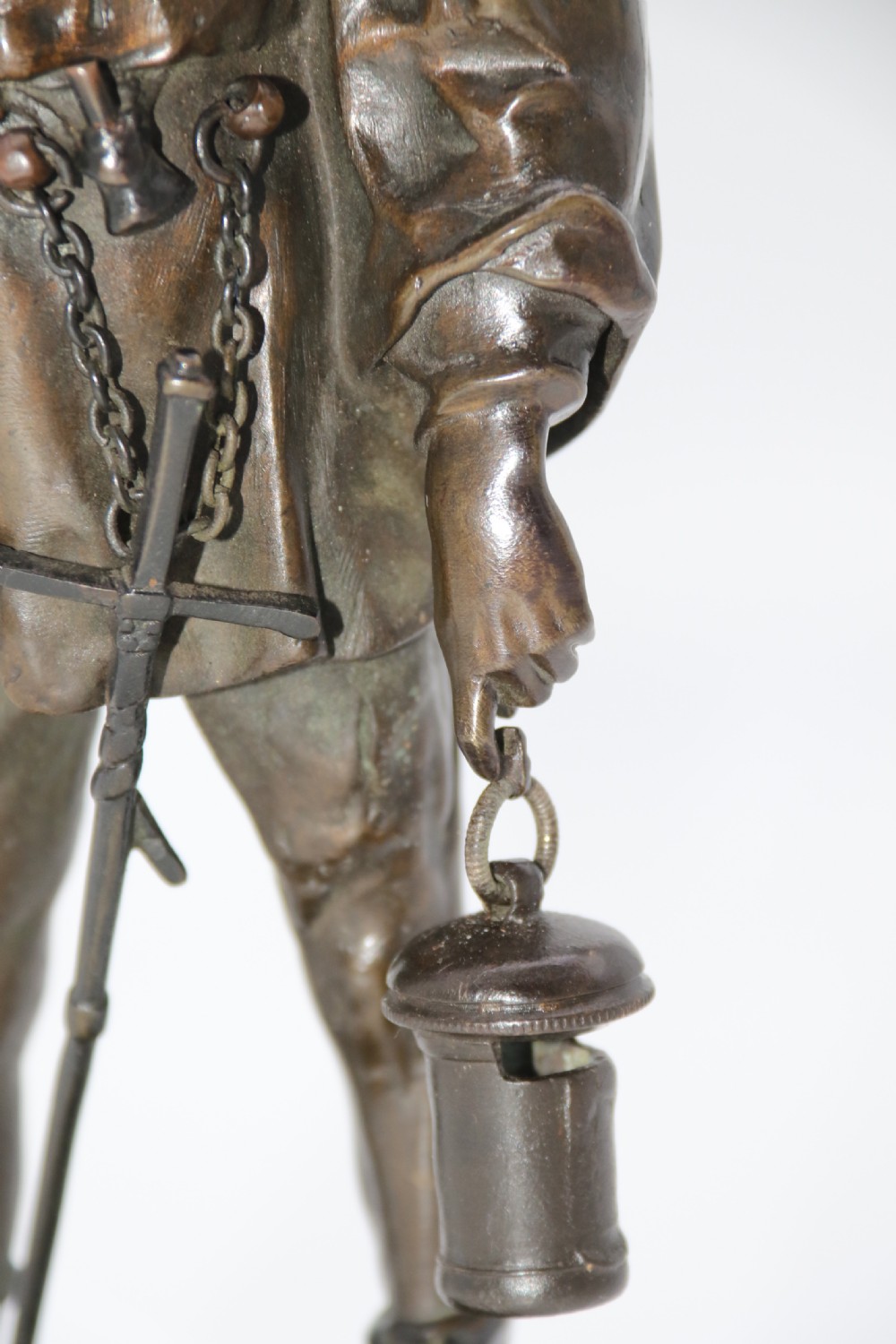 A fine bronze study of a medieval young man by Emile Picault. View XVII