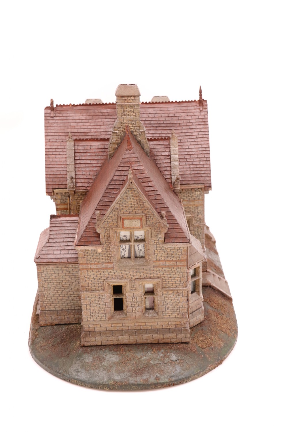 An exceptional Victorian scale model of a Gothic stone house with a glass house diorama  View XIII