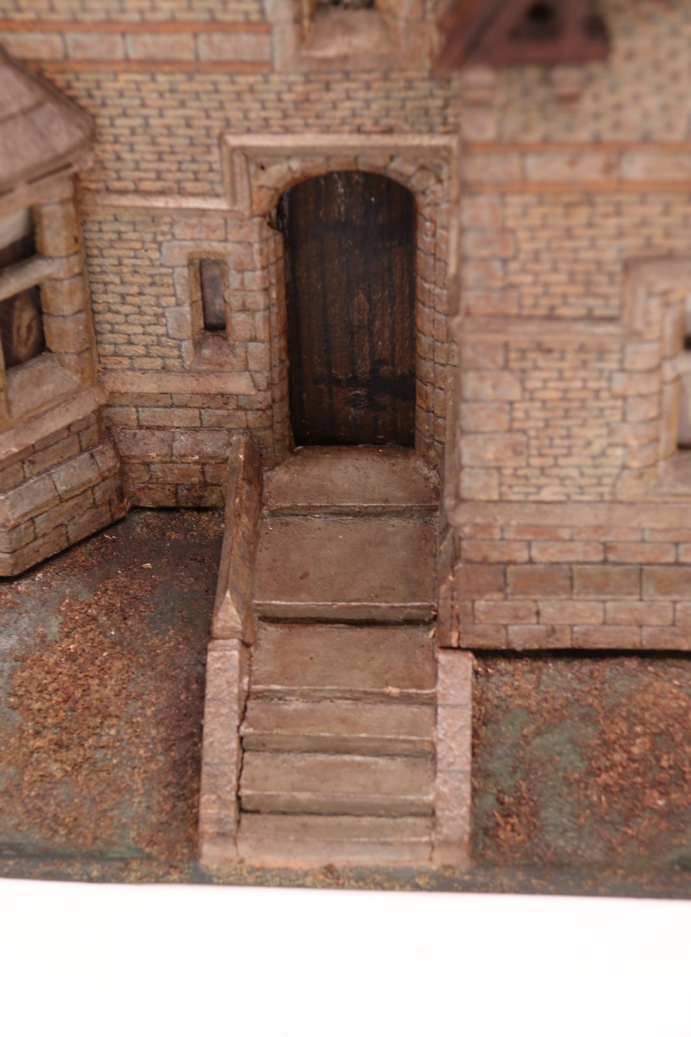 An exceptional Victorian scale model of a Gothic stone house with a glass house diorama  View XVI