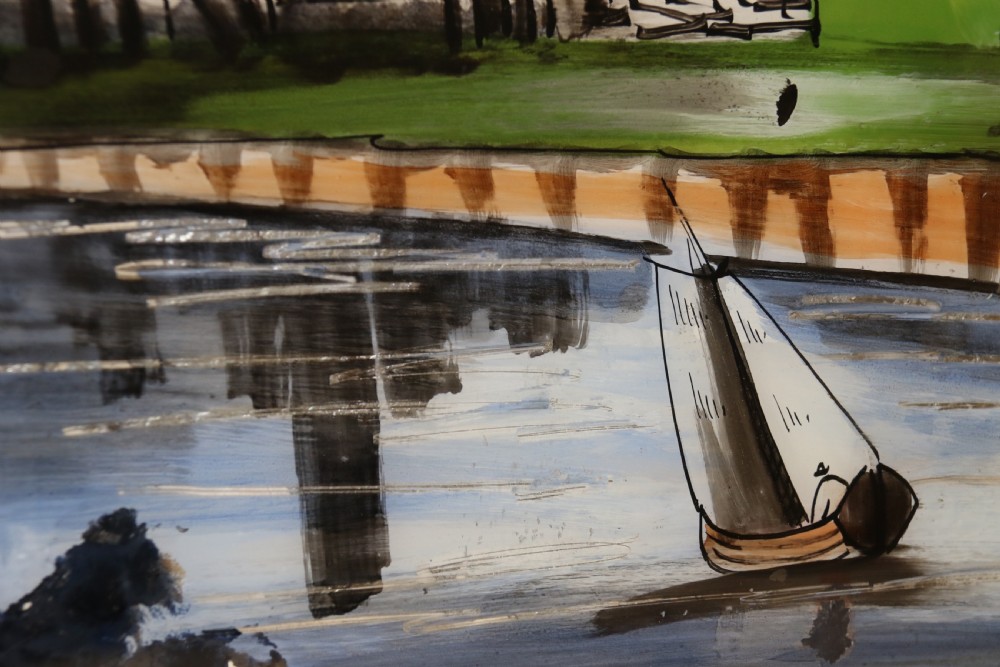 A rare reverse painting on glass of an early English gas balloon flight, circa 1830 View IV