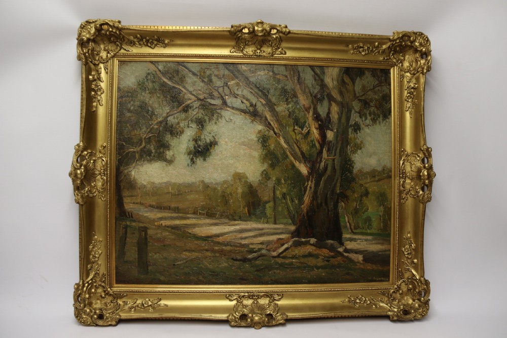 A fine oil painting of an Australian rural view by Sir William Ashton, O.B.E. View XIII