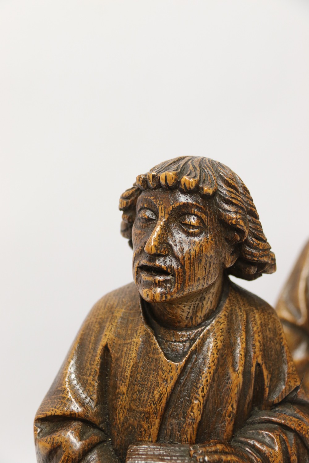 A Fine 19th century Arts and Crafts carved oak figure group of three monks. View X