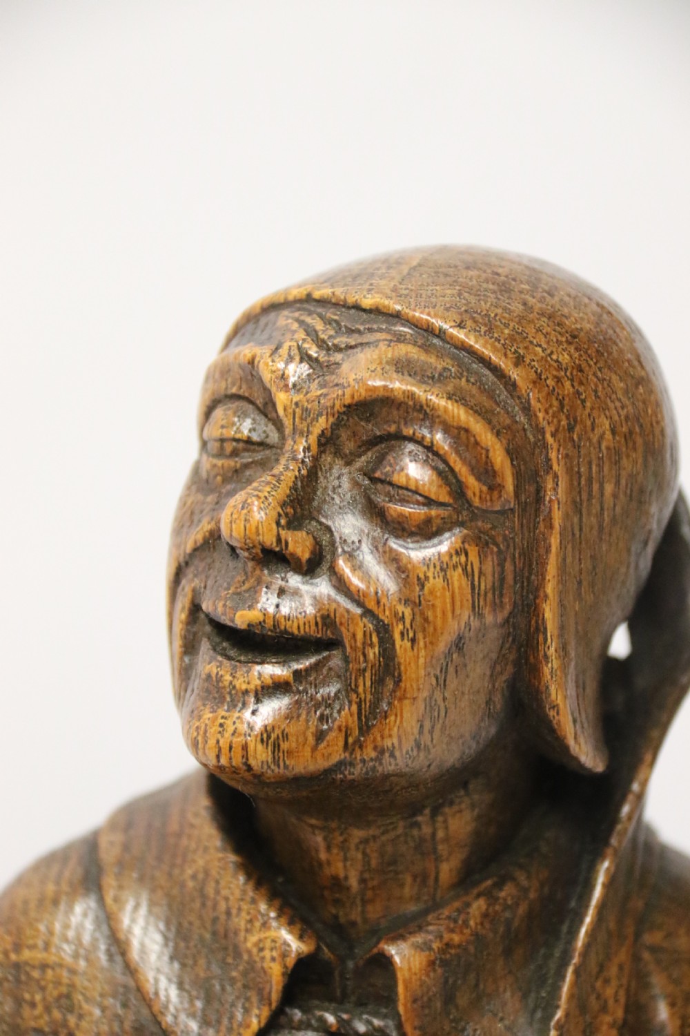 A Fine 19th century Arts and Crafts carved oak figure group of three monks. View XI
