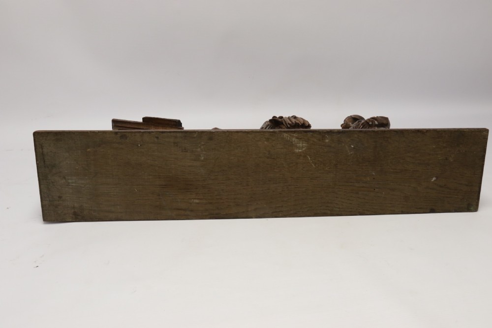 A Fine 19th century Arts and Crafts carved oak figure group of three monks. View XXIII