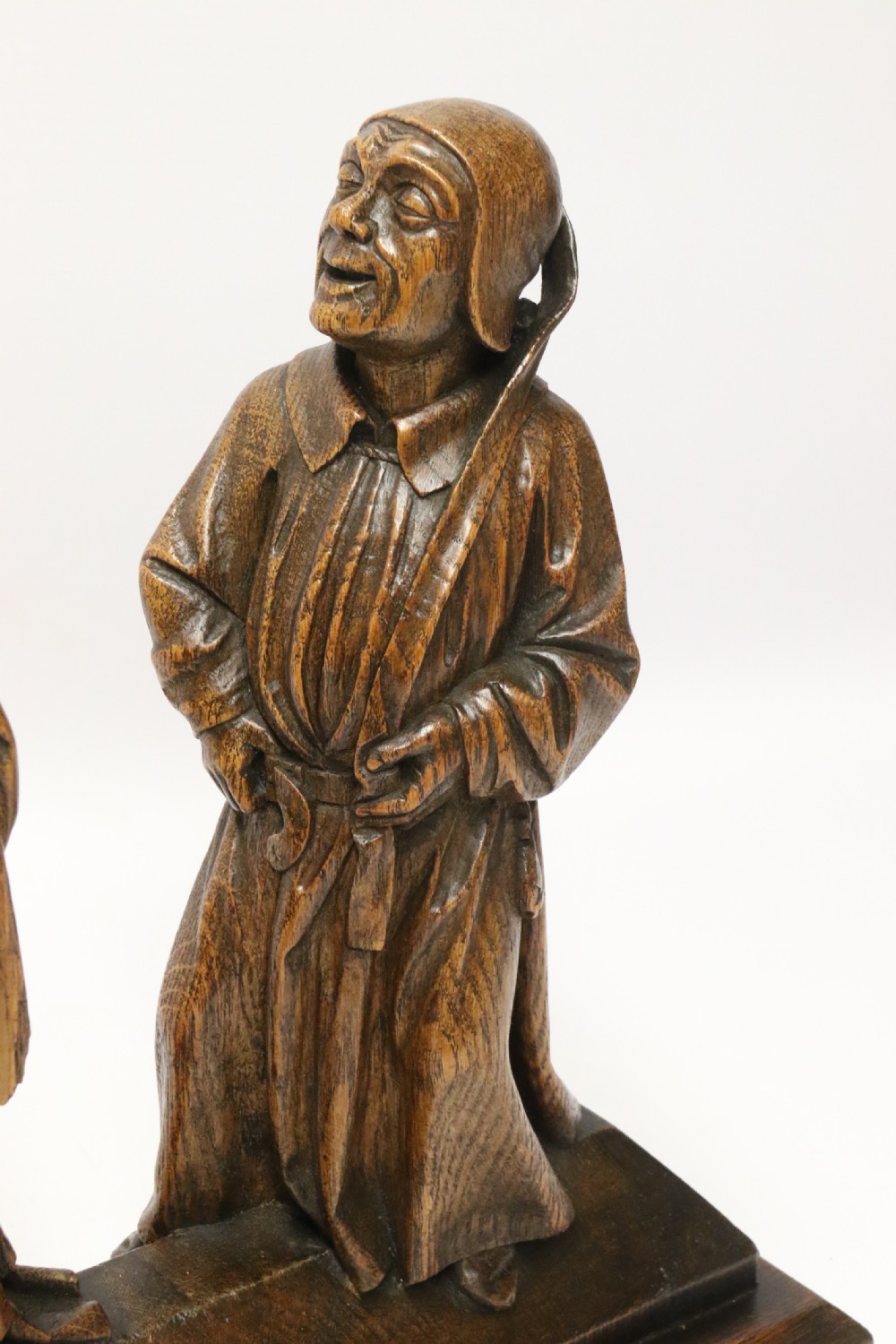 A Fine 19th century Arts and Crafts carved oak figure group of three monks. View XXIV