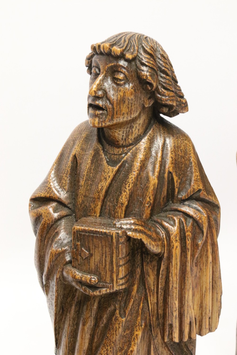 A Fine 19th century Arts and Crafts carved oak figure group of three monks. View XXV