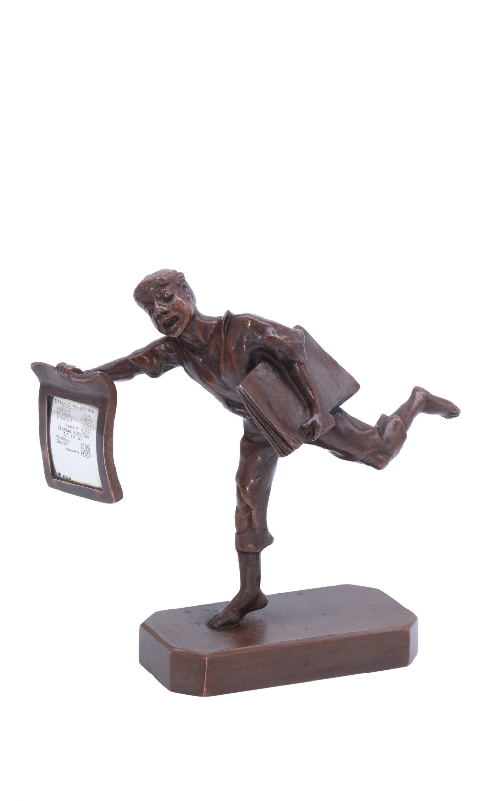 A rare 1930’s bronze political figure from the Stroud by-election from 1931