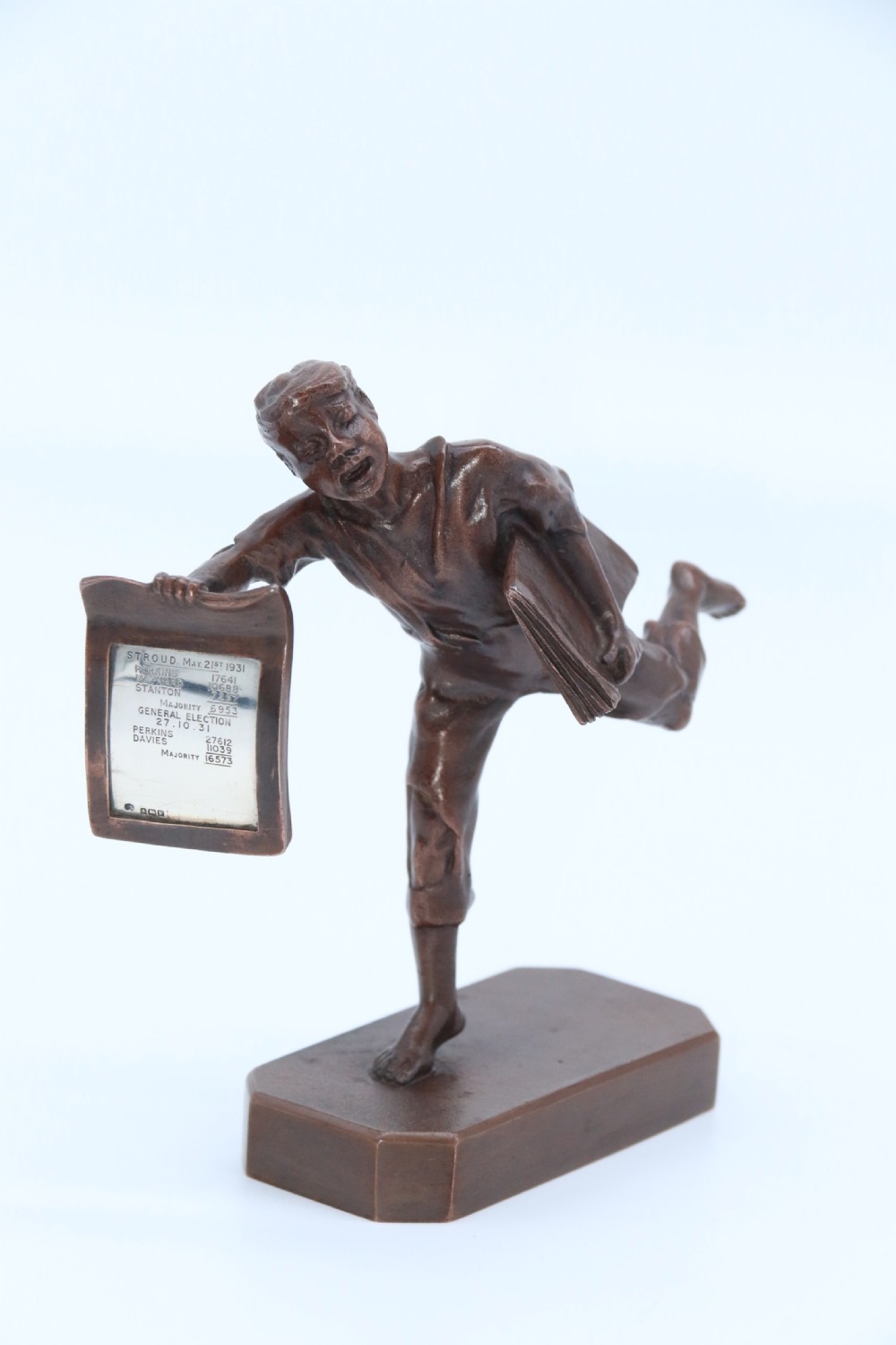 A rare 1930’s bronze political figure from the Stroud by-election from 1931 View XII