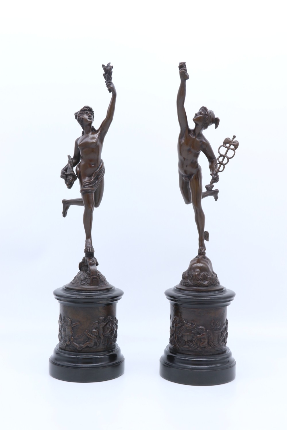 A fine pair of 19th C Grand Tour classical bronze figures of Mercury and Fortuna View II