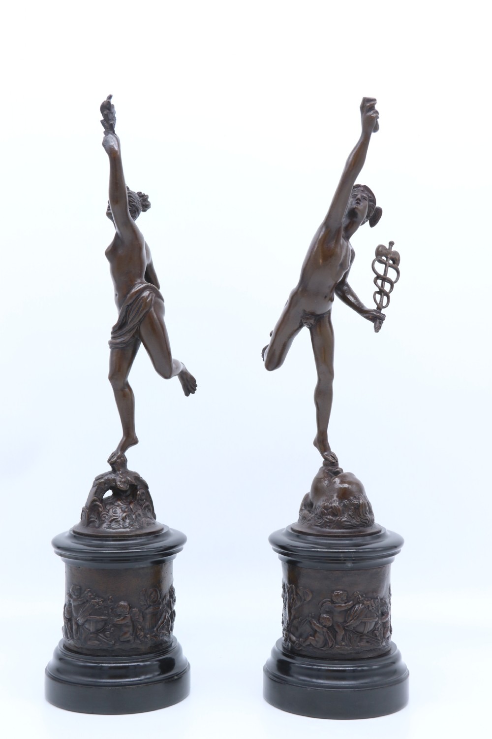 A fine pair of 19th C Grand Tour classical bronze figures of Mercury and Fortuna View III