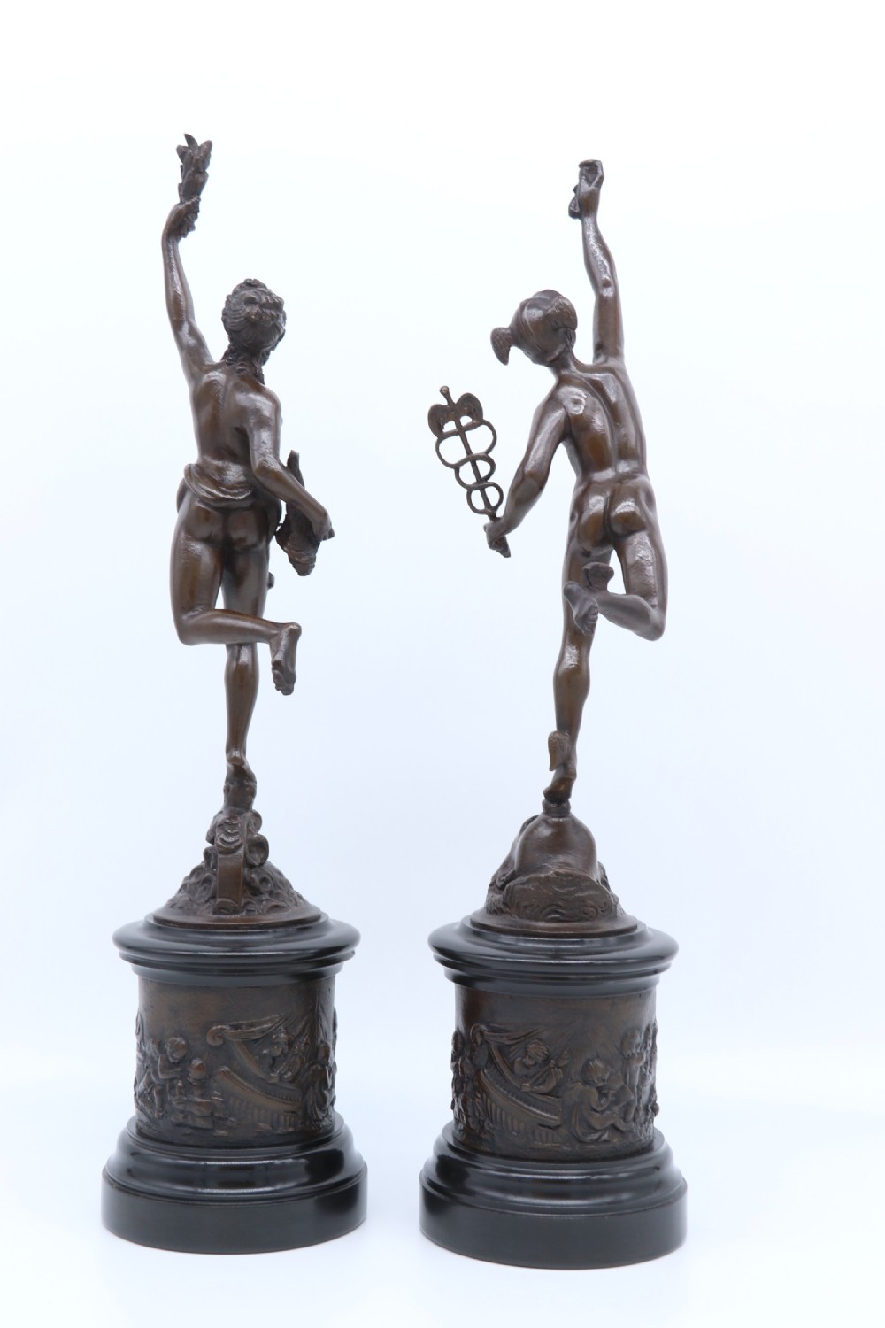 A fine pair of 19th C Grand Tour classical bronze figures of Mercury and Fortuna View VI