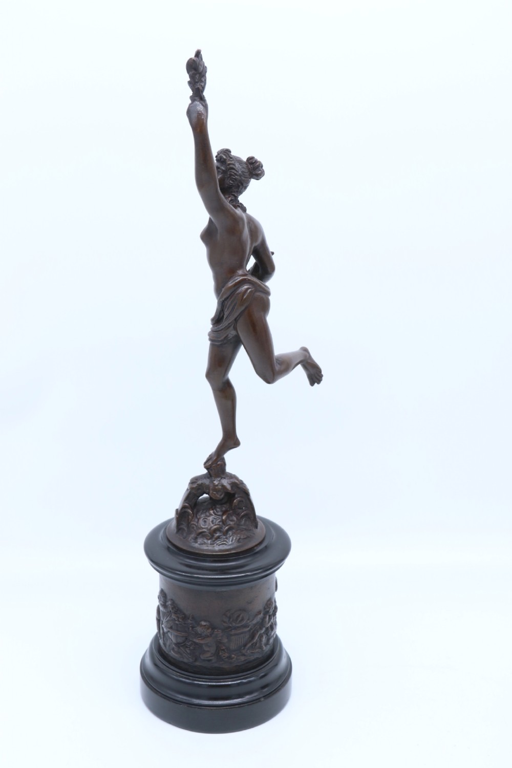 A fine pair of 19th C Grand Tour classical bronze figures of Mercury and Fortuna View X