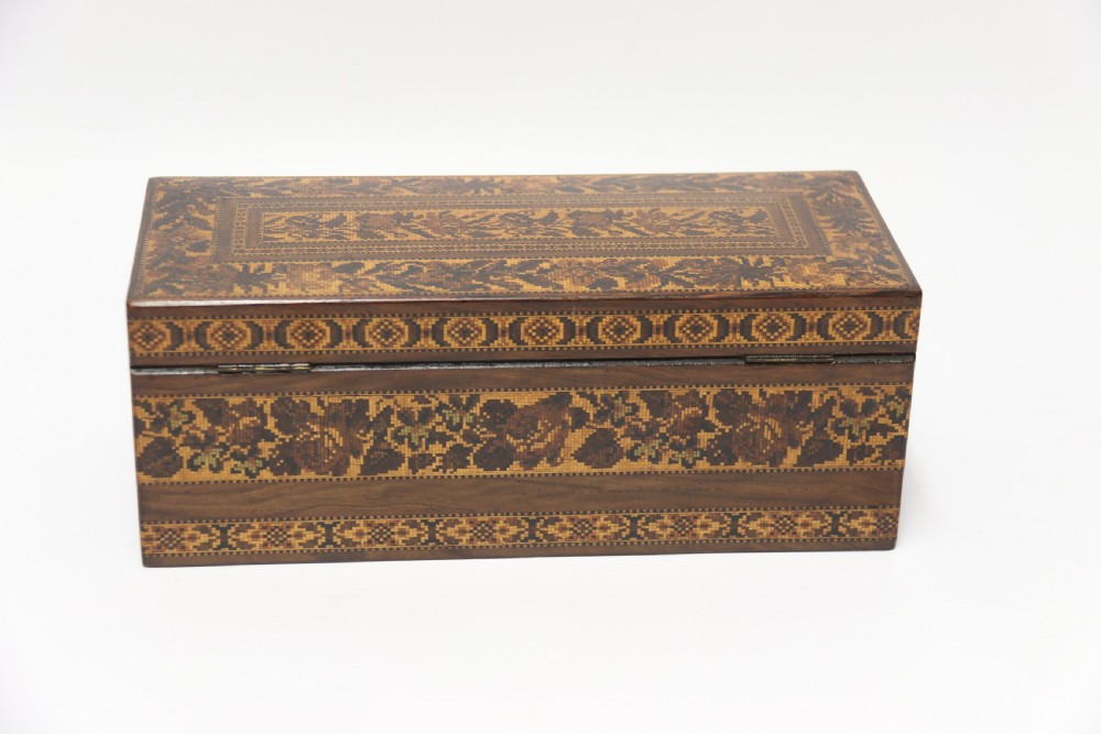A most impressive fine 19th Tunbridge ware box, English C1860  View IX