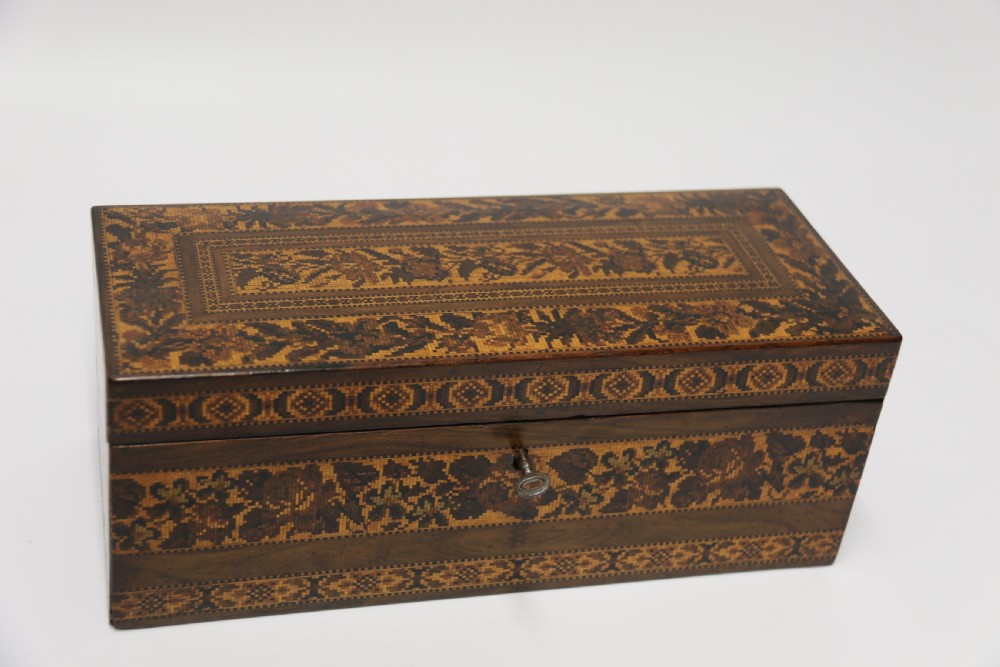 A most impressive fine 19th Tunbridge ware box, English C1860  View XV