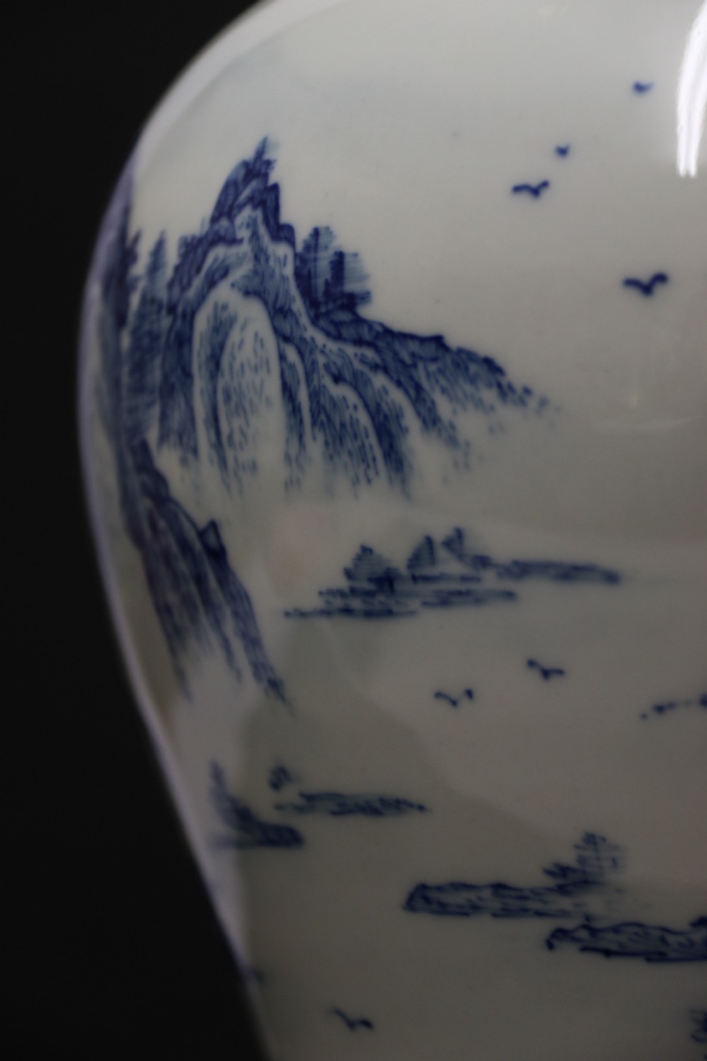 A fine pair of Chinese Republican period blue and white hand painted porcelain vases View XXVI