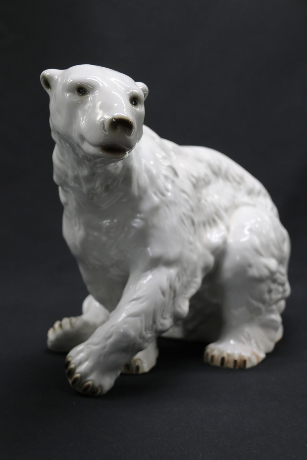 A large Royal Dux porcelain figure of a polar bear.



