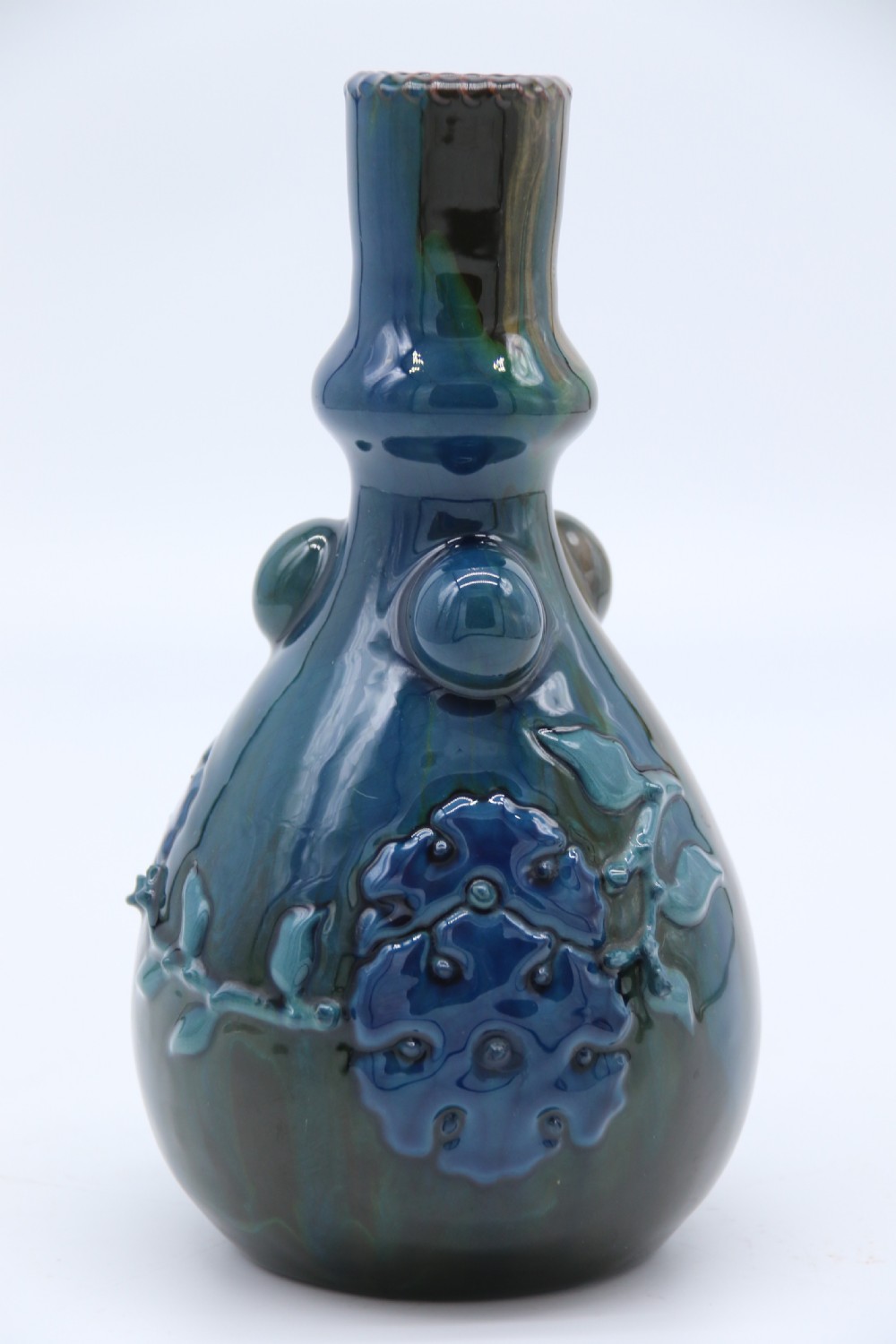 Sir Edmund Harry Elton sunflower studio pottery vase, circa 1890