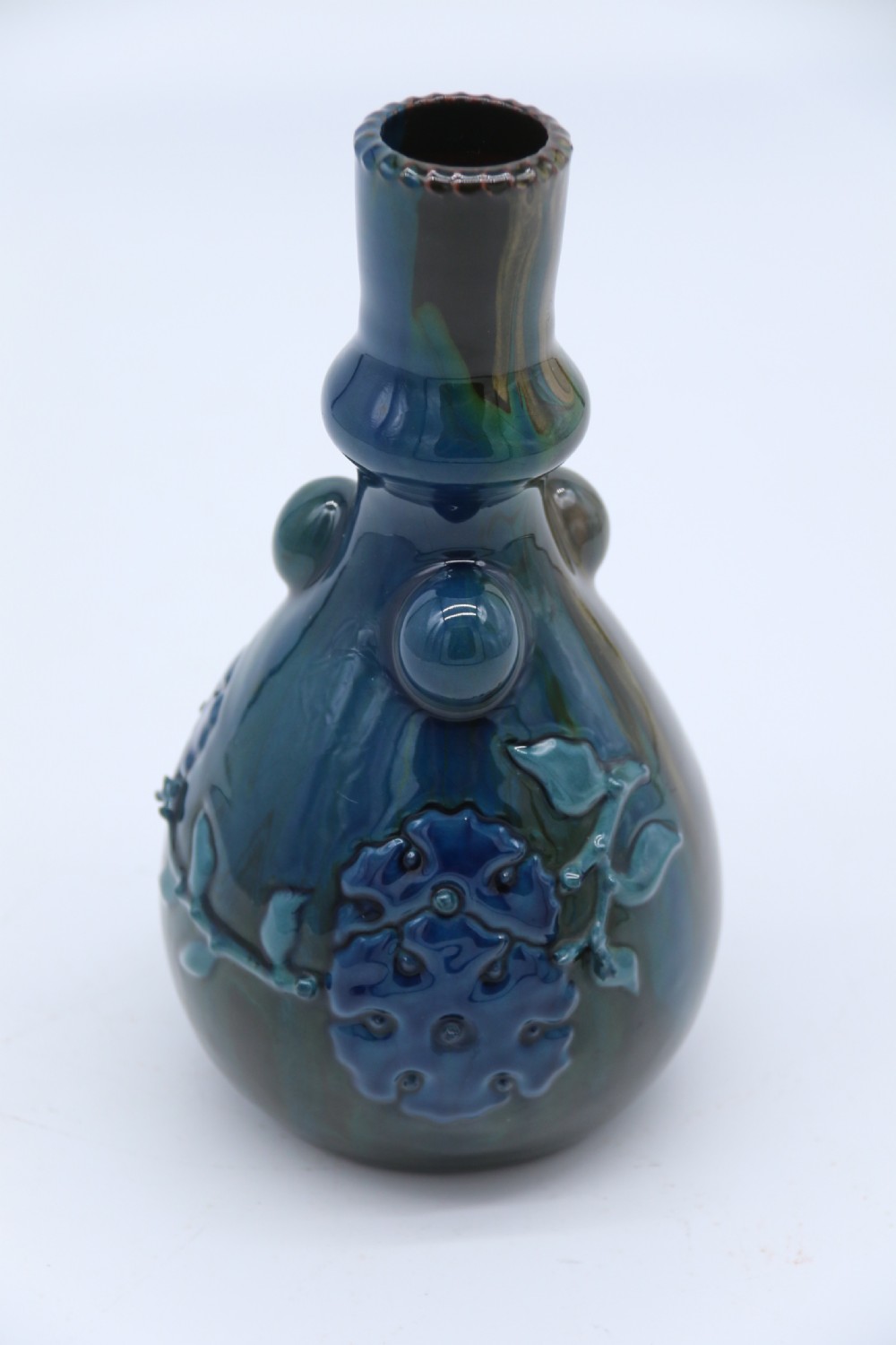 Sir Edmund Harry Elton sunflower studio pottery vase, circa 1890 View II