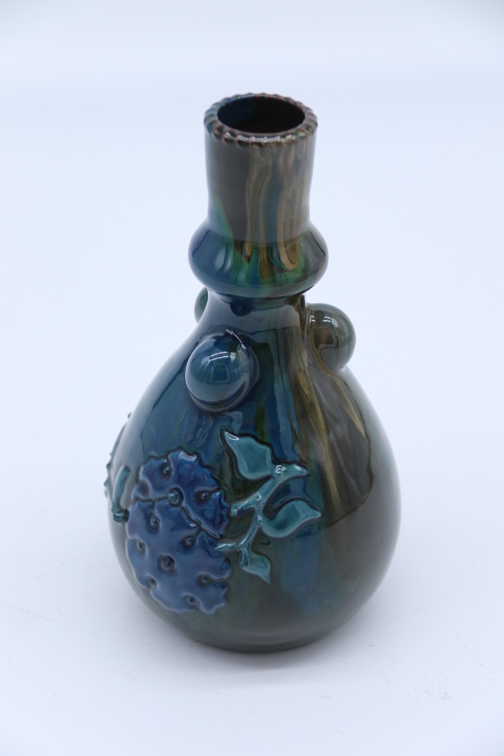 Sir Edmund Harry Elton sunflower studio pottery vase, circa 1890 View III