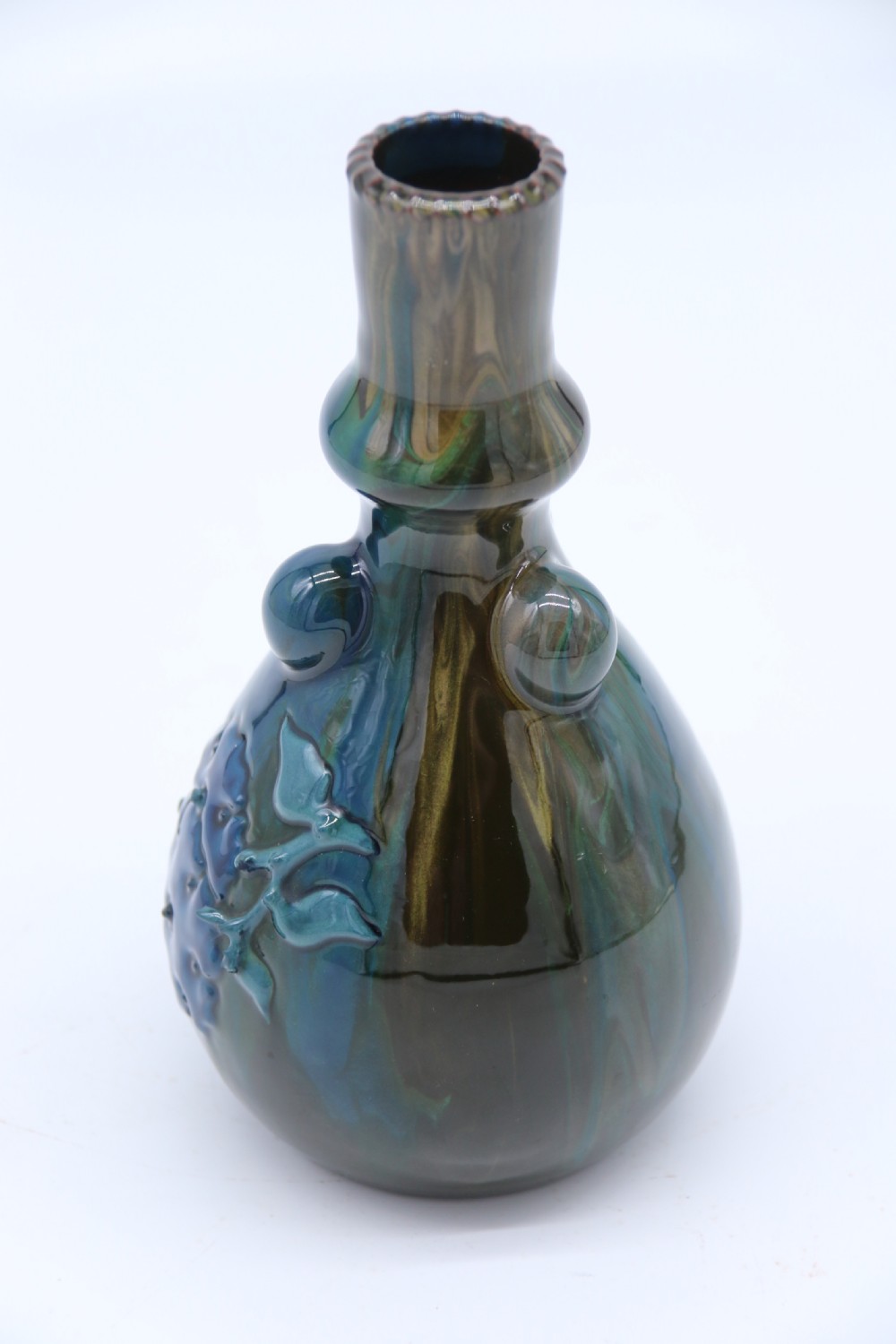 Sir Edmund Harry Elton sunflower studio pottery vase, circa 1890 View IV