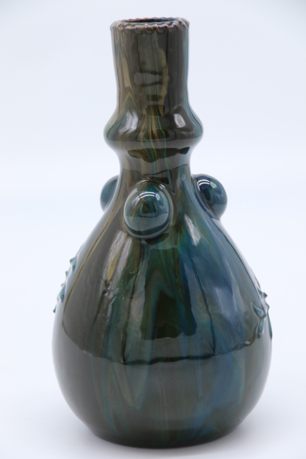 Sir Edmund Harry Elton sunflower studio pottery vase, circa 1890 View X