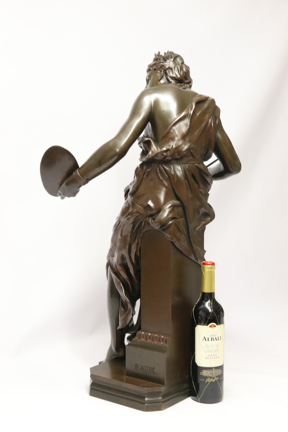 A most impressive large classical bronze study of a female artist by Jean-Paul Aube, C 1890 View XI