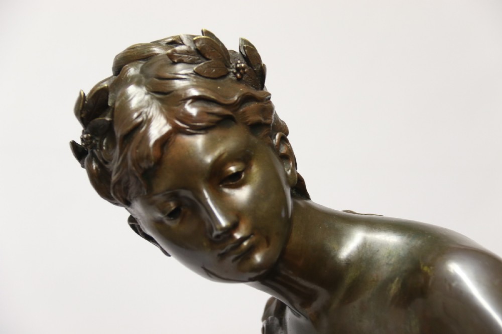 A most impressive large classical bronze study of a female artist by Jean-Paul Aube, C 1890 View XIV