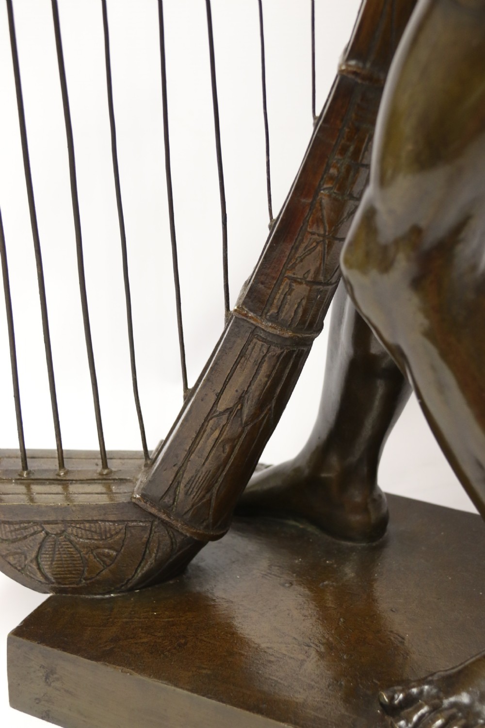 A large scale Belgium bronze study of the biblical figure of David playing the harp by Jean De Keyser
C.1880

 View XXIII
