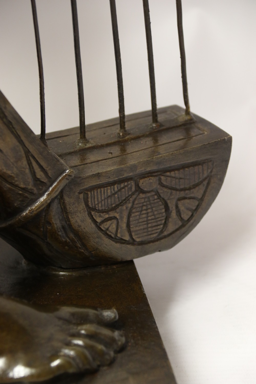 A large scale Belgium bronze study of the biblical figure of David playing the harp by Jean De Keyser
C.1880

 View XXVI