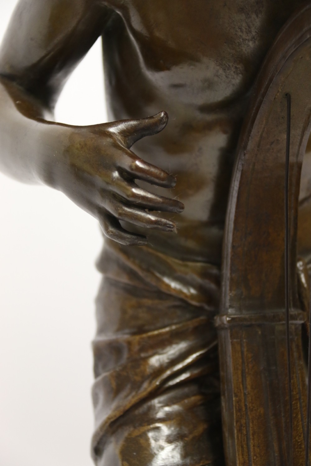 A large scale Belgium bronze study of the biblical figure of David playing the harp by Jean De Keyser
C.1880

 View XXVII