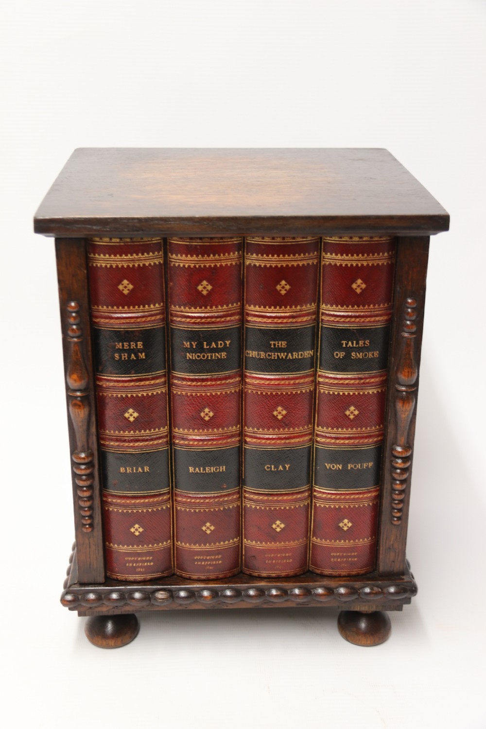 early 20th C  Dunhill cabinet, humidor, in the form of a small oak bookcase circa 1920