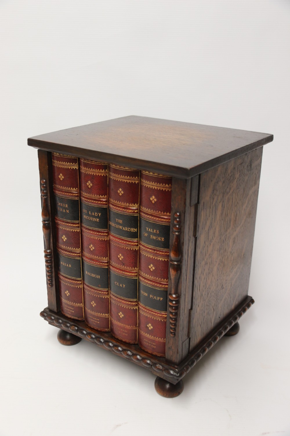early 20th C  Dunhill cabinet, humidor, in the form of a small oak bookcase circa 1920 View II