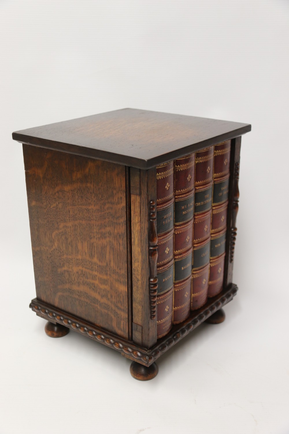 early 20th C  Dunhill cabinet, humidor, in the form of a small oak bookcase circa 1920 View XI