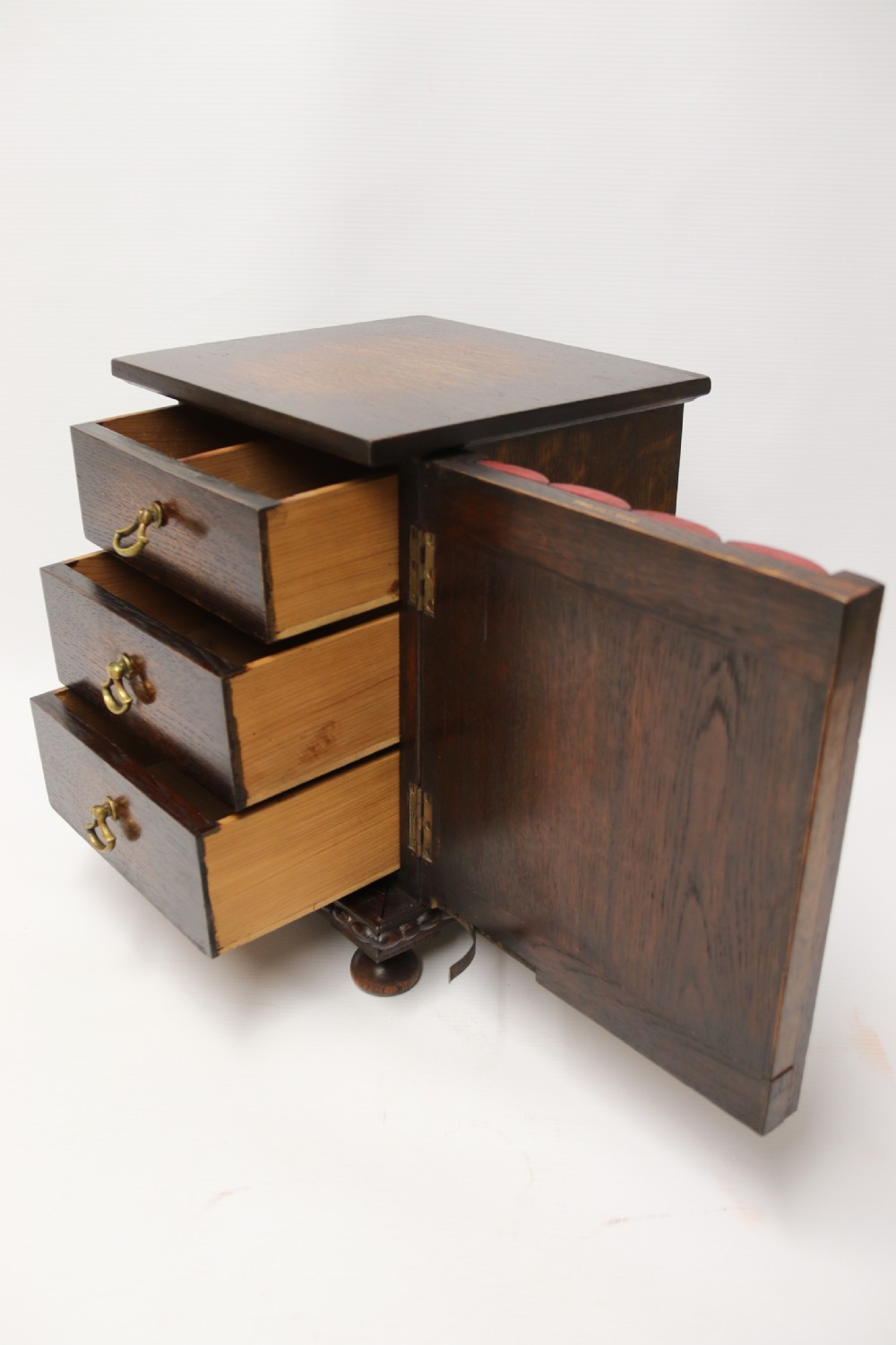 early 20th C  Dunhill cabinet, humidor, in the form of a small oak bookcase circa 1920 View XIII