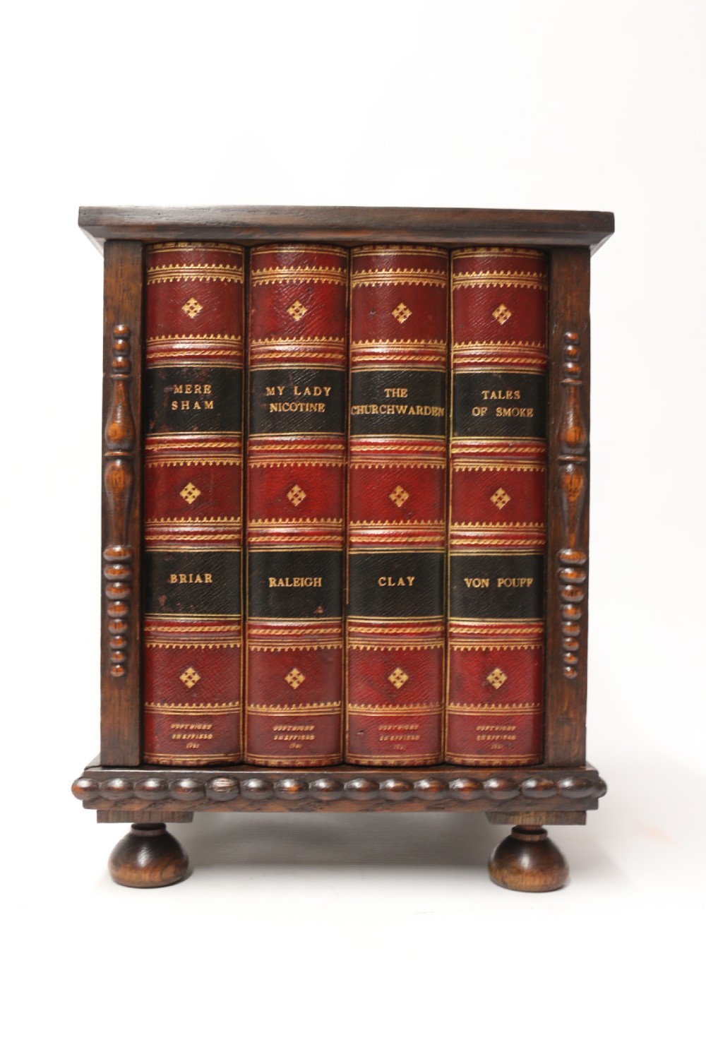 early 20th C  Dunhill cabinet, humidor, in the form of a small oak bookcase circa 1920 View XIV