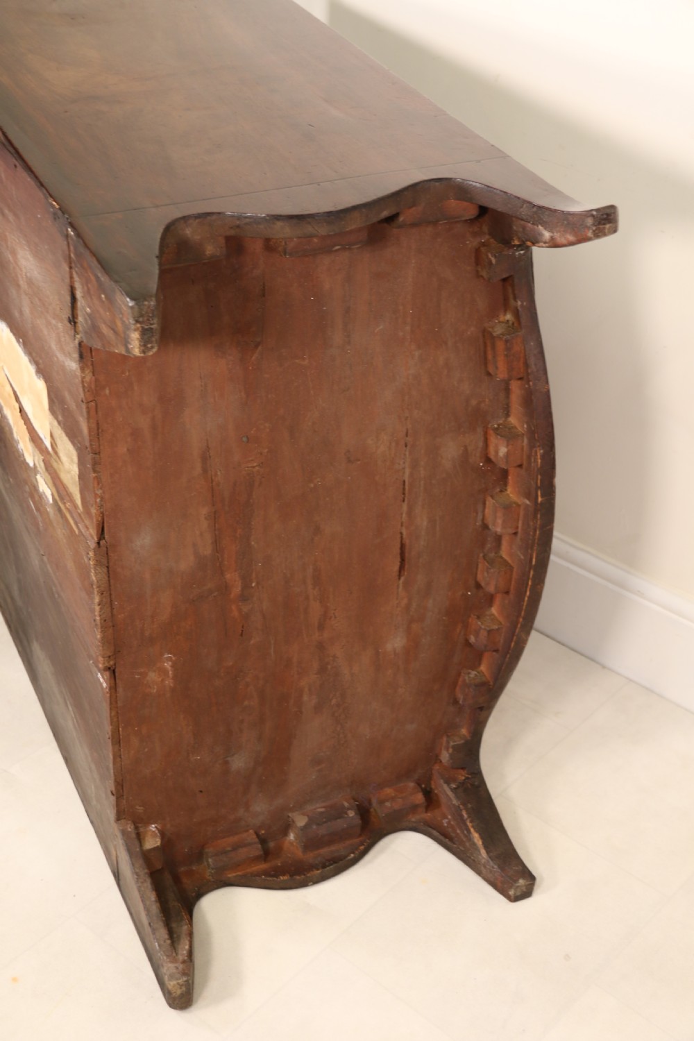 Antique Regency period flame mahogany small bow fronted chest of drawers View XXII