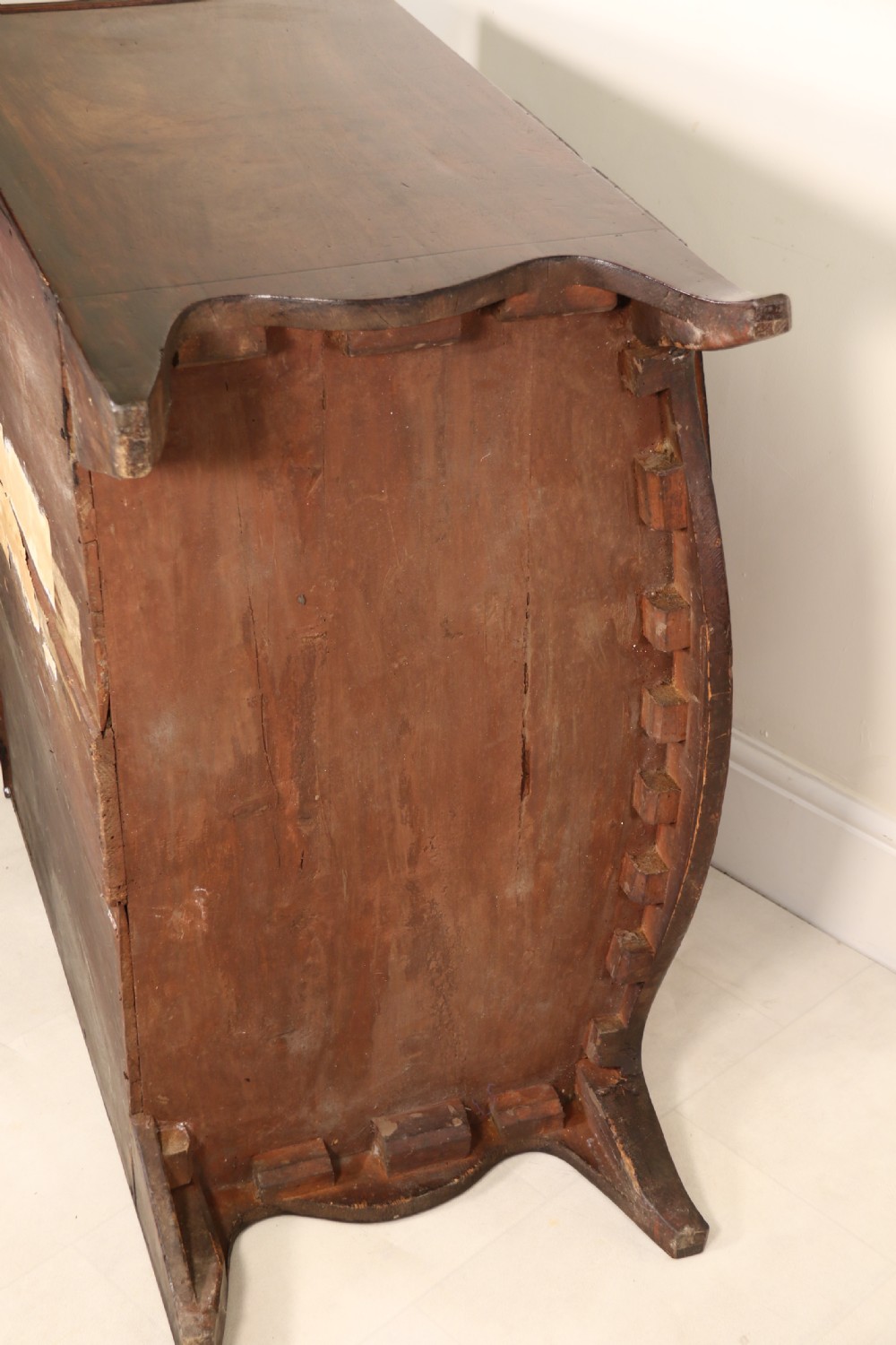 Antique Regency period flame mahogany small bow fronted chest of drawers View XXIII