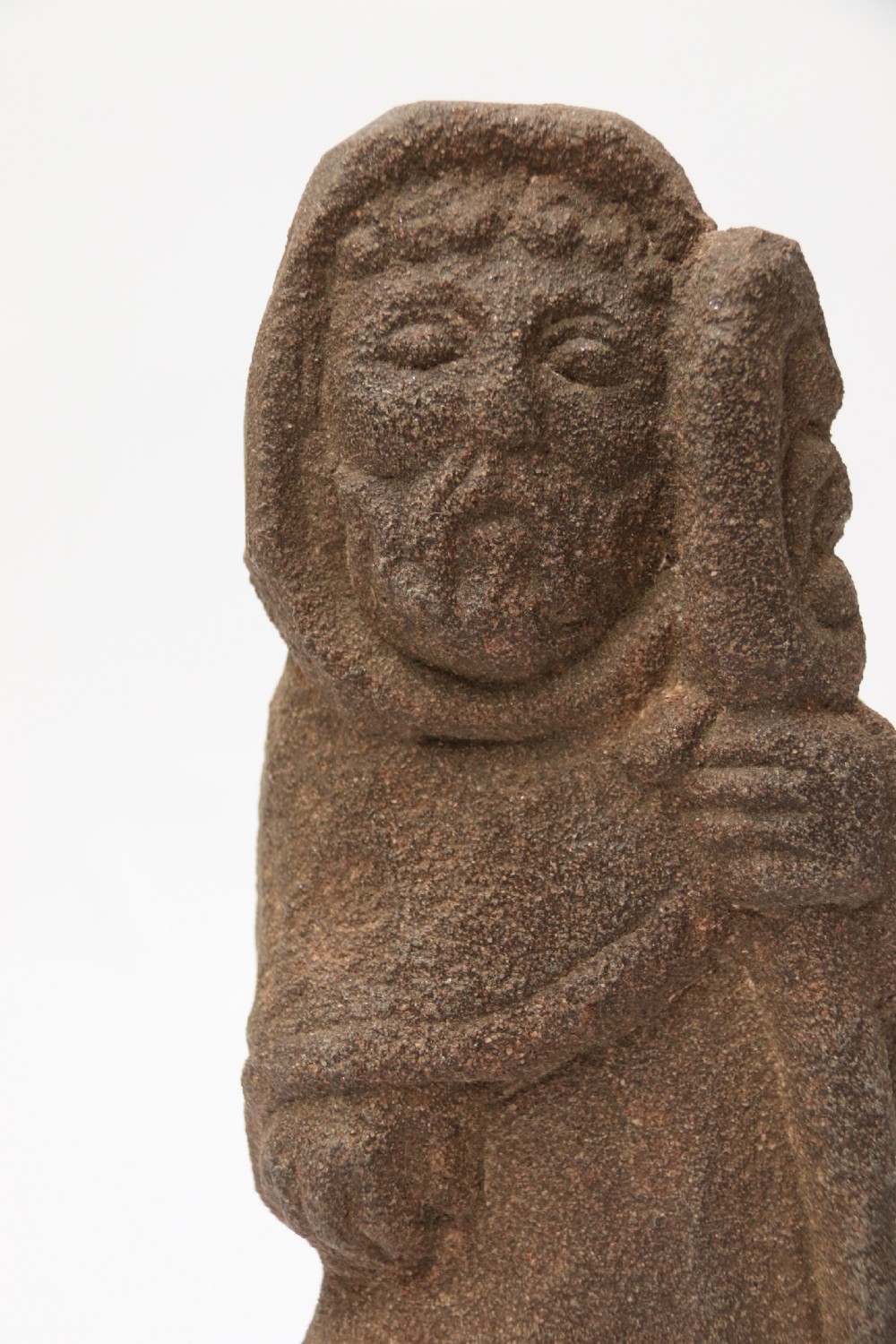 A primitive carved sandstone Celtic style figure, circa 1890 View VII