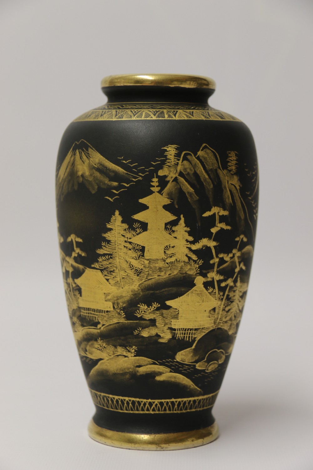 A pair of Japanese Satsuma ware pottery vases, circa 1910 View V