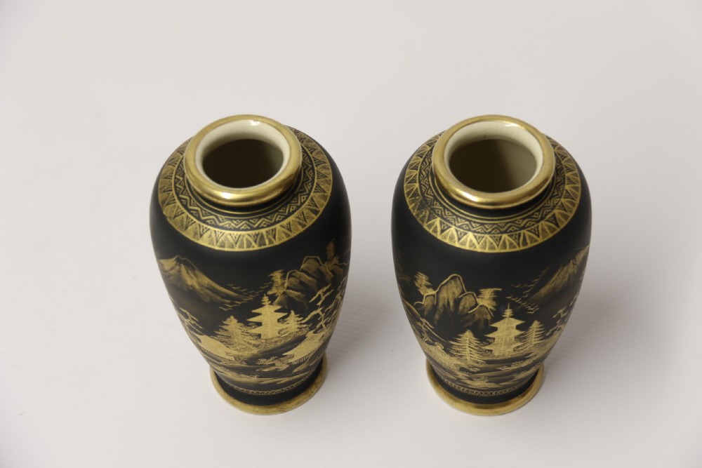 A pair of Japanese Satsuma ware pottery vases, circa 1910 View XX
