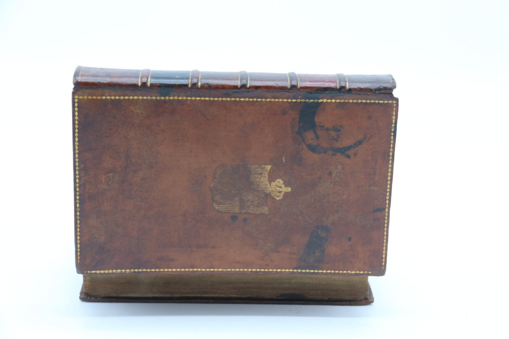A rare 19th century desk pen and inkstand made in the form of two leather bound books. View IX