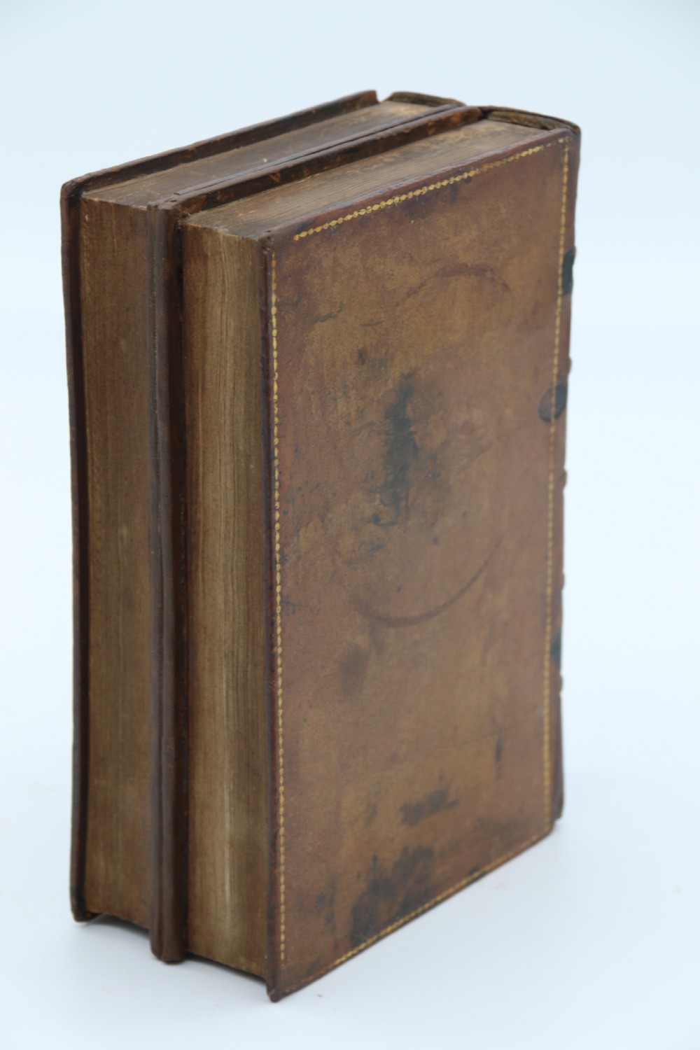 A rare 19th century desk pen and inkstand made in the form of two leather bound books. View XV