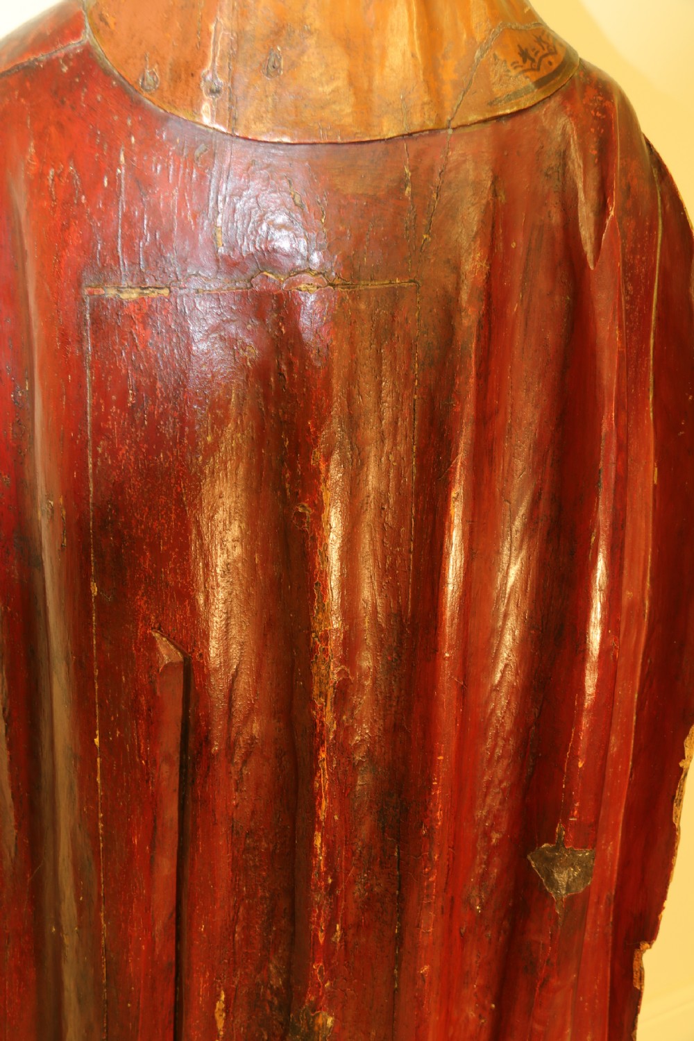 19th C carved pine polychrome life size model of a medieval king View XVI