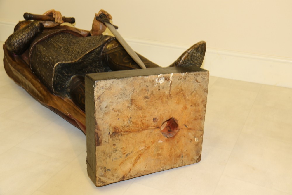 19th C carved pine polychrome life size model of a medieval king View XIX